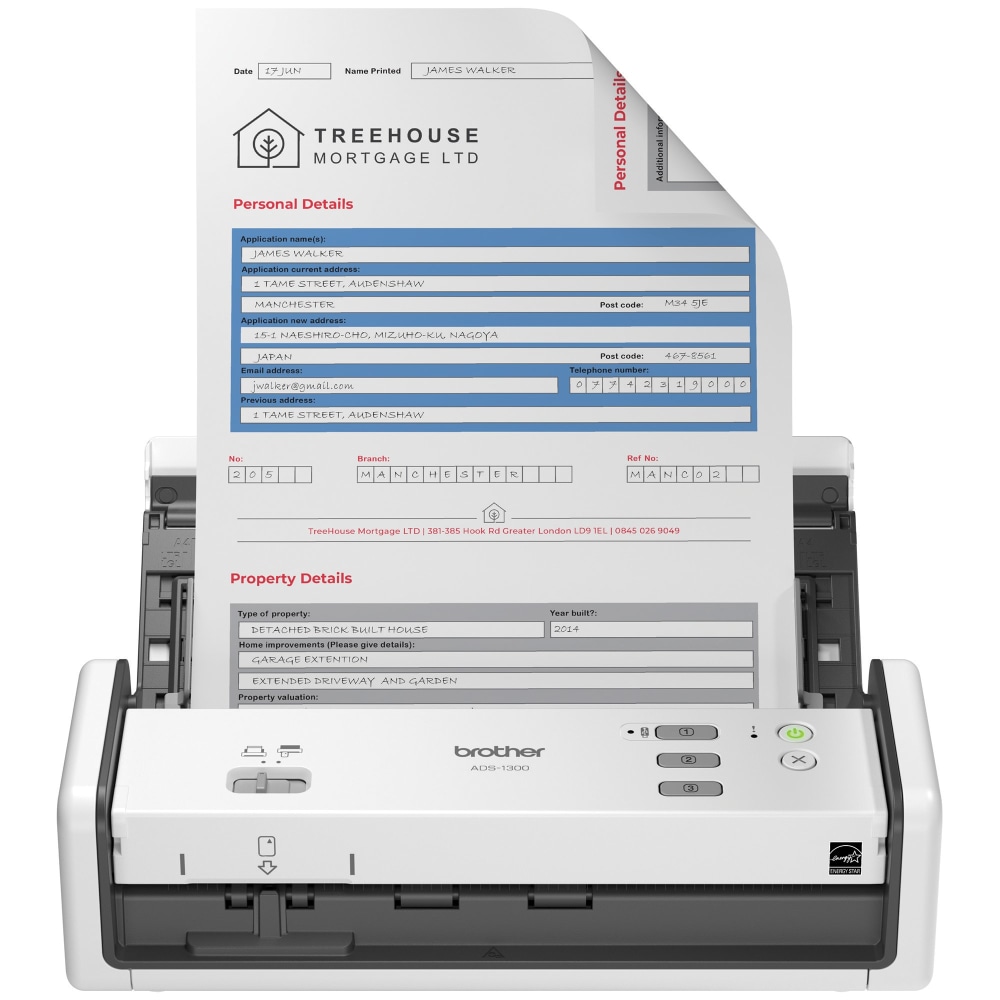 Brother Compact Desktop Scanner, ADS-1300 MPN:ADS1300