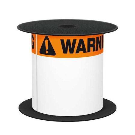 Pre-CutLabelStockRoll, Orange/White, Gloss MPN:BMSLT46WARN