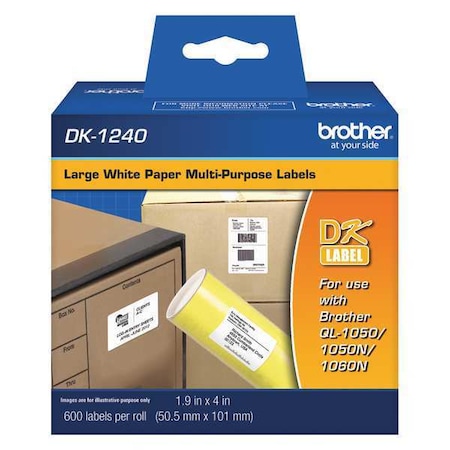 Label, Black/White, Labels/Roll: 600 MPN:DK1240