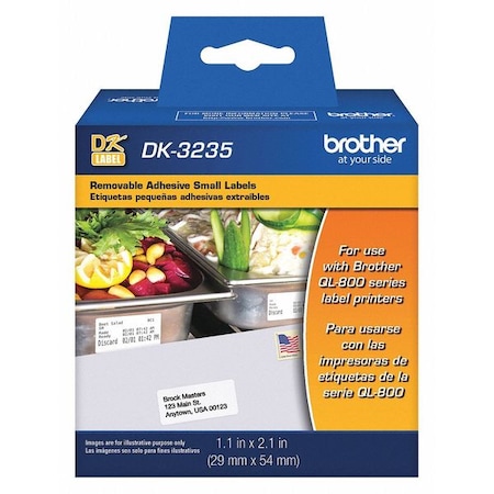 Label Tape Cartridge, White, Labels/Roll: 800 MPN:DK3235