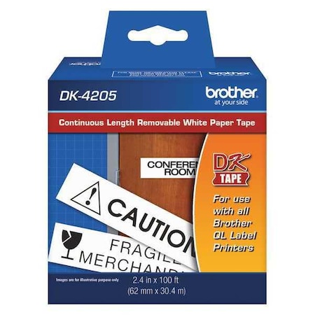 Removable Label, Black/White, Labels/Roll: Continuous MPN:DK4205