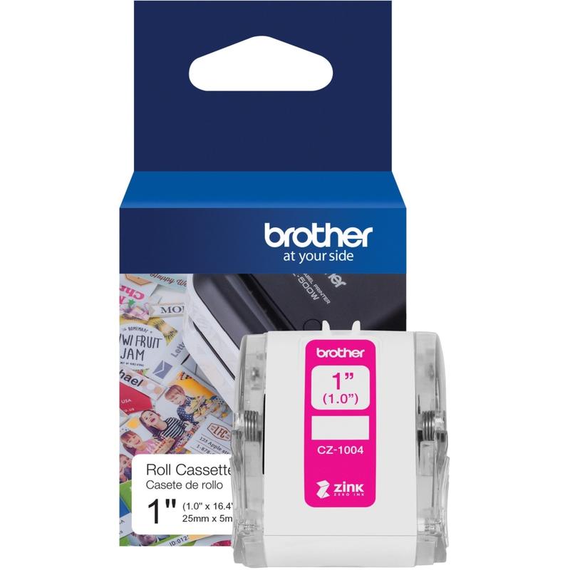 Brother Genuine CZ-1004 continuous 1in (1.0in) 25 mm wide x 16.4 ft. (5 m) long label roll featuring ZINK Zero Ink technology - CZ1004 MPN:CZ1004