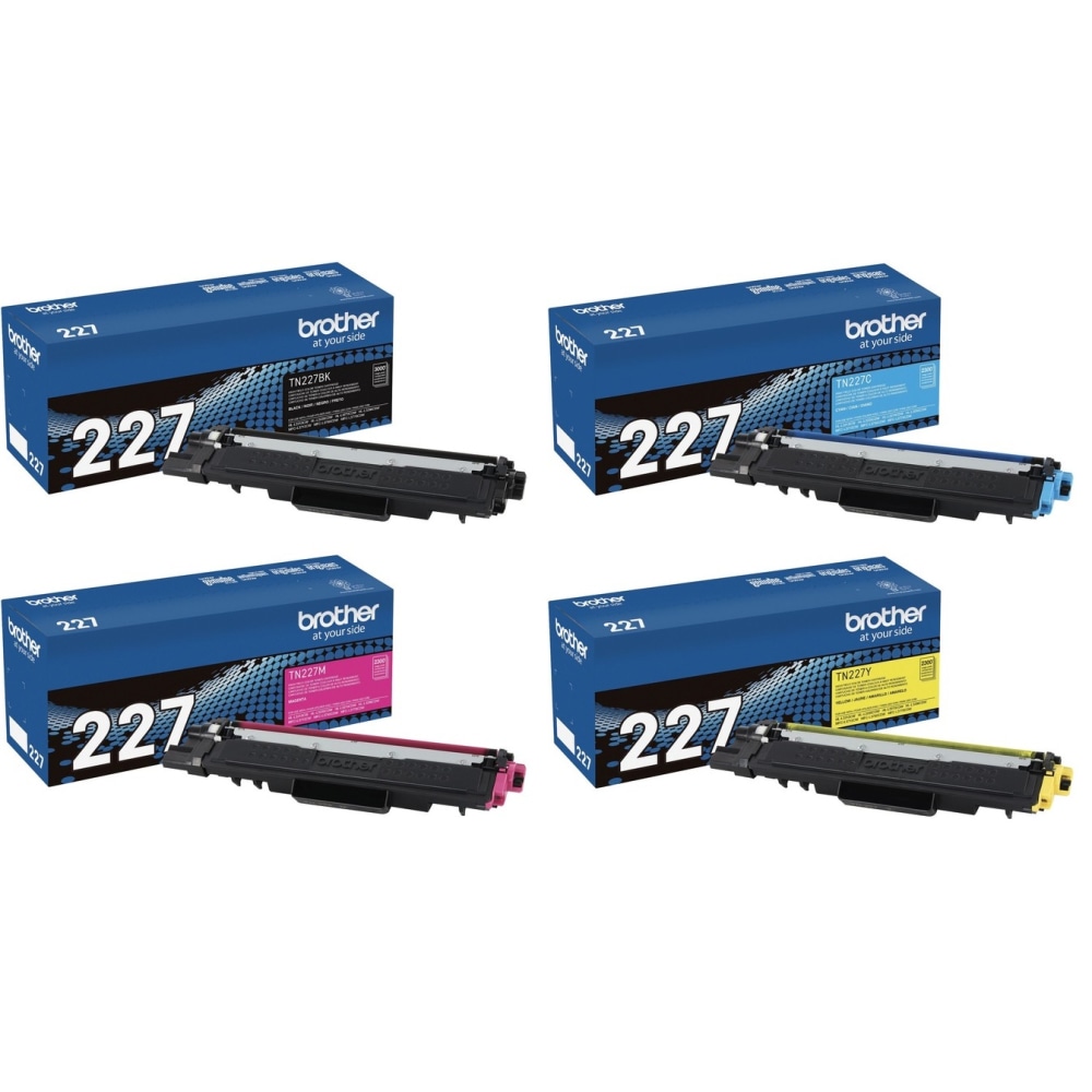 Brother TN-227 Black; Cyan; Magenta; Yellow High Yield Toner Cartridges, Pack Of 4, TN227SET-OD MPN:TN227SET-OD