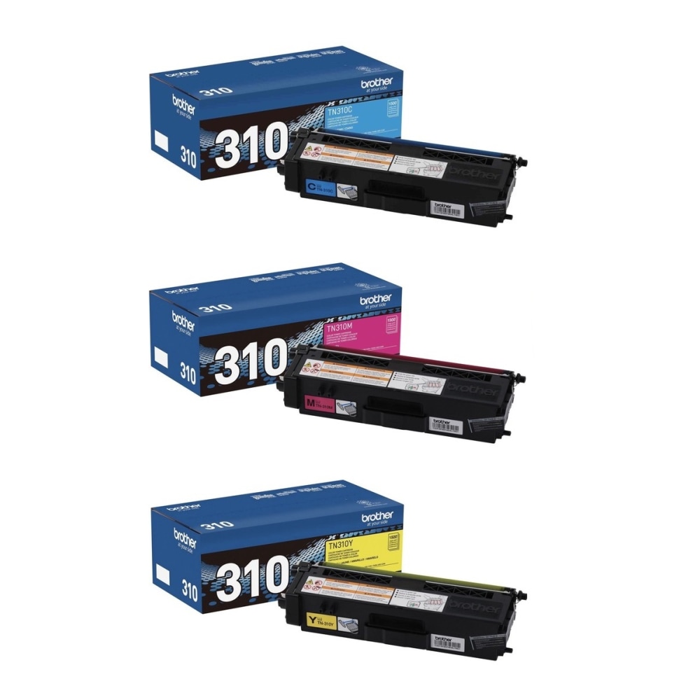 Brother TN310 3-Color Cyan/Magenta/Yellow Toner Cartridges, Pack Of 3 Cartridges, TN310CMY-OD MPN:TN310CMY-OD
