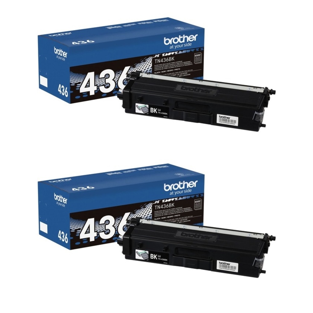 Brother TN-436 Black Super High Yield Toner Cartridges, Pack Of 2 Cartridges, TN436BK-2PKOD MPN:TN436BK-2PKOD