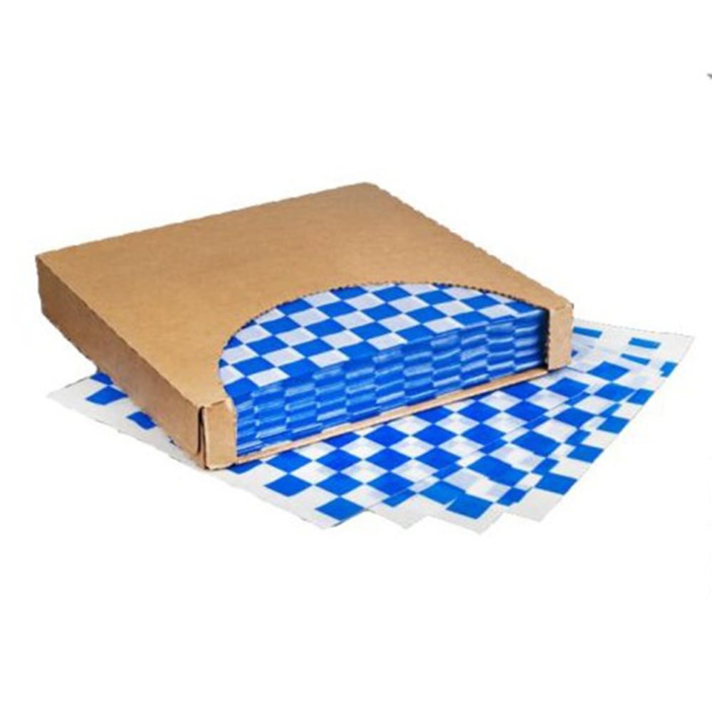 Brown Paper Goods Deli Paper, 12in x 12in, Blue Checkered, Pack Of 5, 000 Sheets MPN:7B4-BL