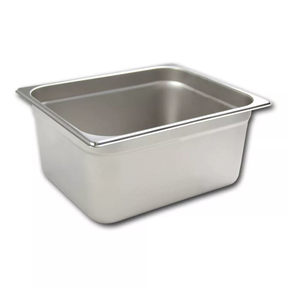 Hoffman Tech Browne Stainless Steel Steam Table Pans, 1/2 Size, Silver, Pack Of 12 Pans, 22126 MPN:22126