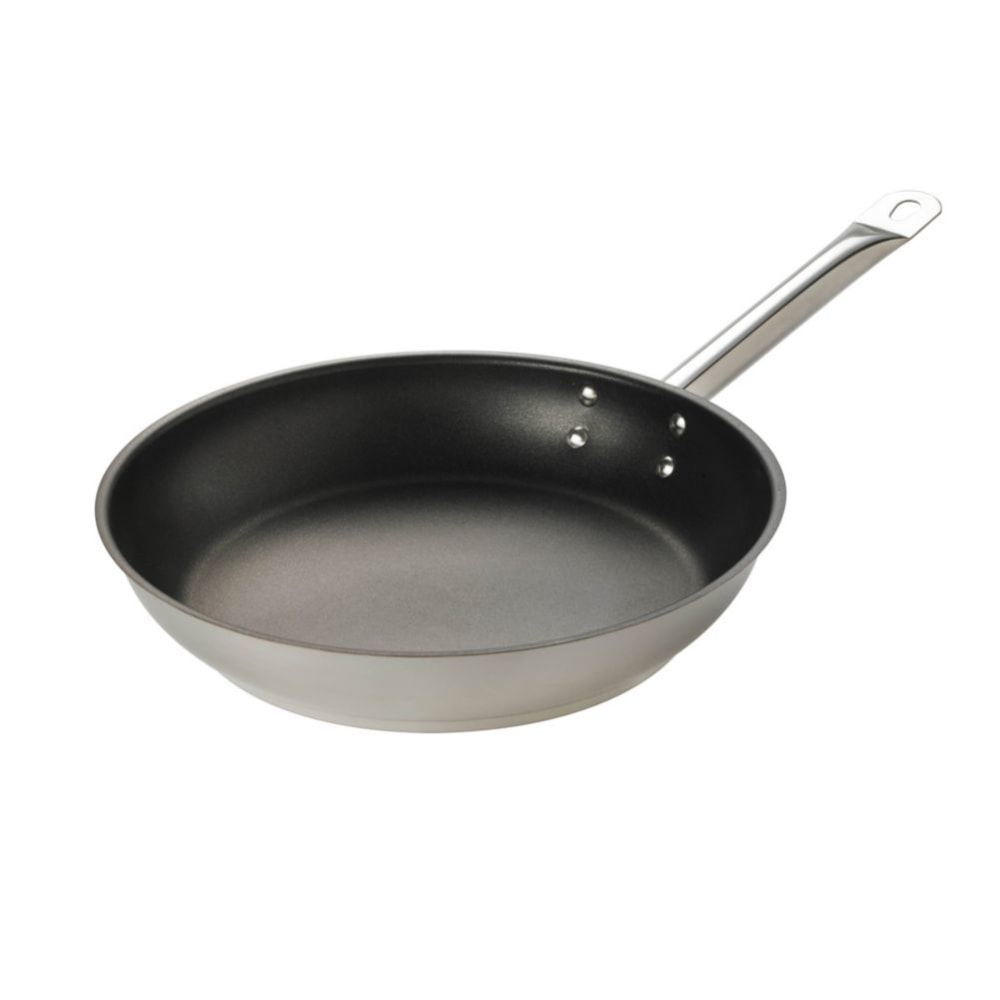 Hoffman Browne Steel Non-Stick Frying Pans, 8in, Silver/Black, Pack Of 12 Pans MPN:573775