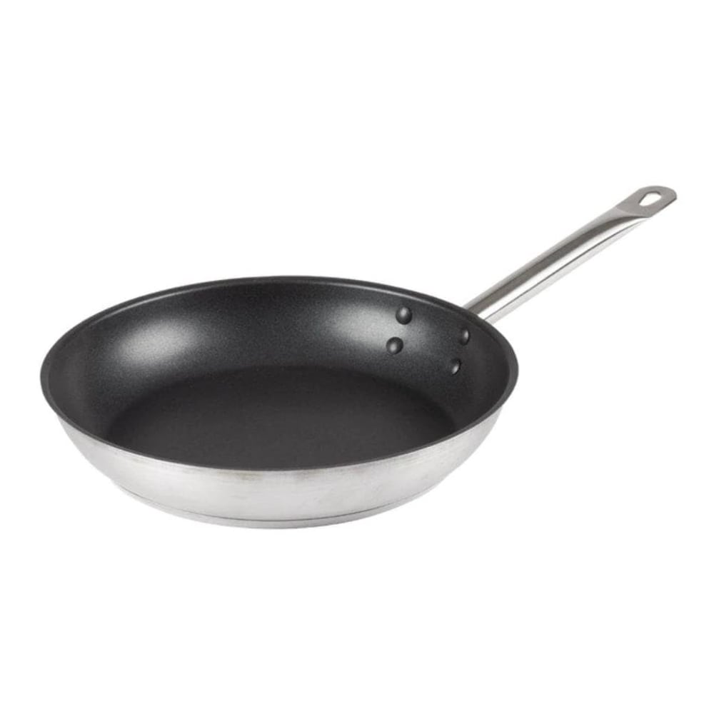 Hoffman Browne Steel Non-Stick Frying Pans, 9-1/2in, Silver/Black, Set Of 12 Pans MPN:573776