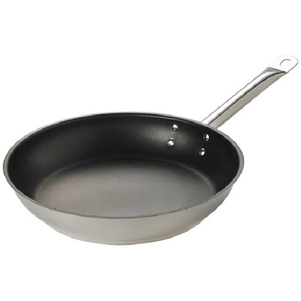 Hoffman Browne Steel Non-Stick Frying Pans, 11in, Silver/Black, Pack Of 6 Pans MPN:573777