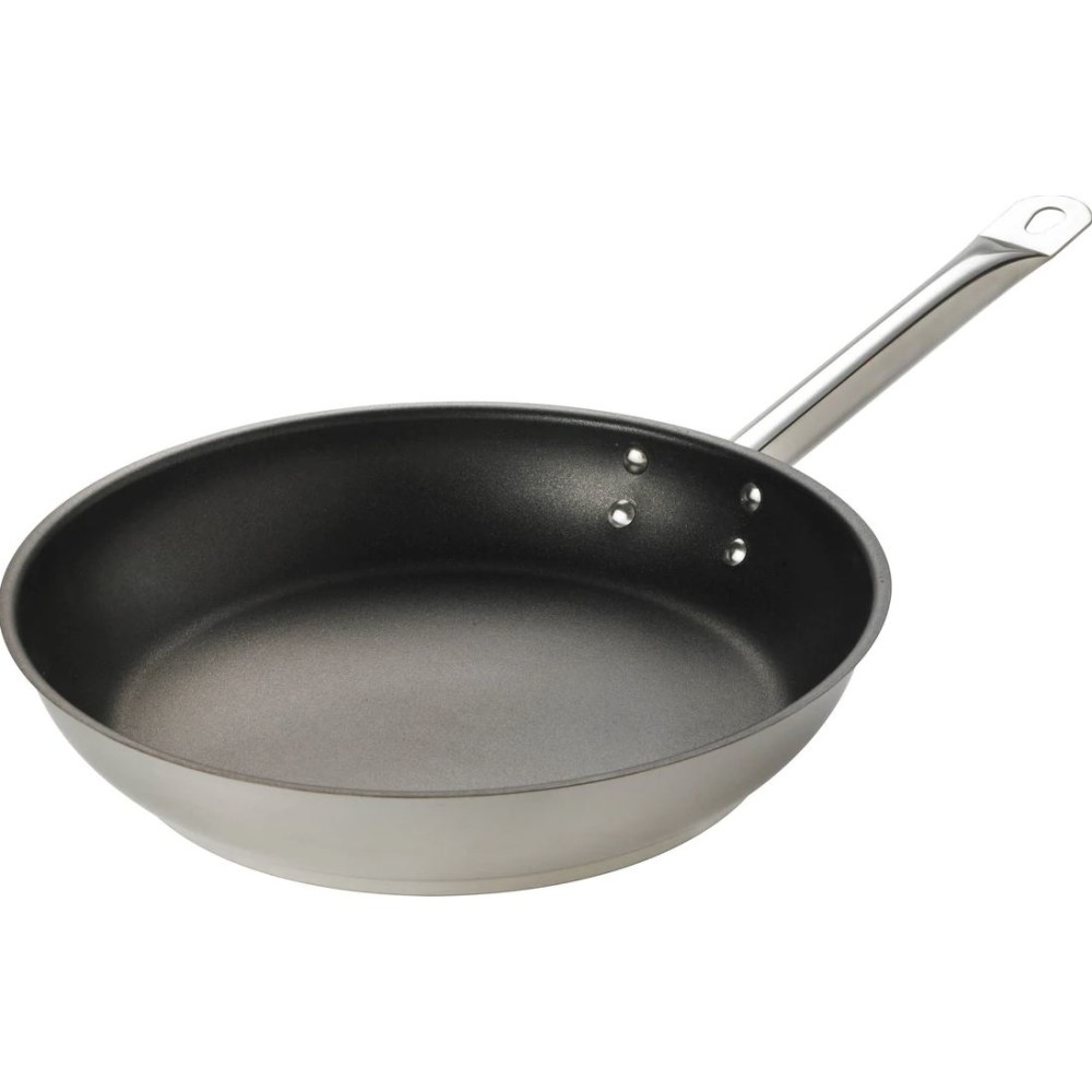 Hoffman Browne Steel Non-Stick Frying Pans, 12-1/2in, Silver, Pack Of 6 Pans MPN:573778