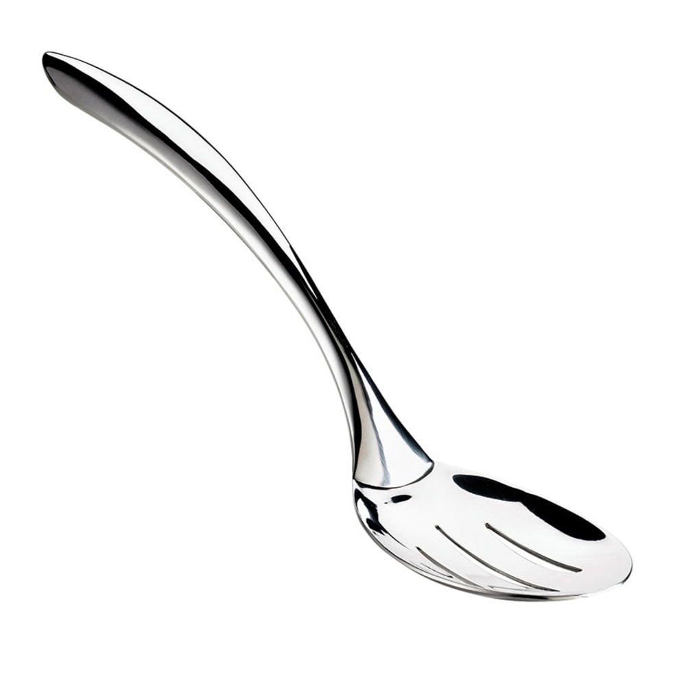Hoffman Browne Slotted Serving Spoons, 10in, Brushed Steel, Pack Of 48 Spoons MPN:573181