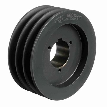 Pulley, V-Belt, ST, B, CI, 3 Gr, 5.8x6.3 MPN:3TB60