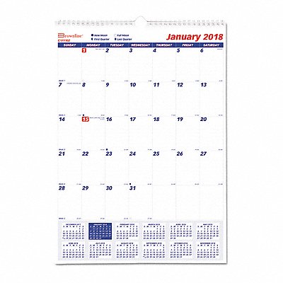 Wall Calendar 12X17 White MPN:C171102