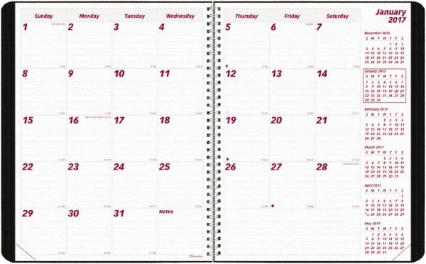 Monthly Planner: 12 Sheets, Planner Ruled MPN:REDCB1262VBLK