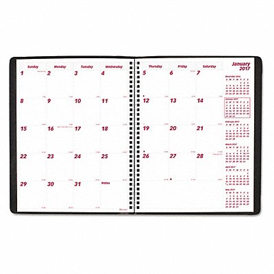 Monthly Planner 11 x8-1/2 Black MPN:CB1262.BLK