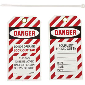 Brady® LT10 Lockout Tag- Danger Do Not Operate Lock-Out Tag 2 Sided 10/Pkg Vinyl 25/Pack LT10