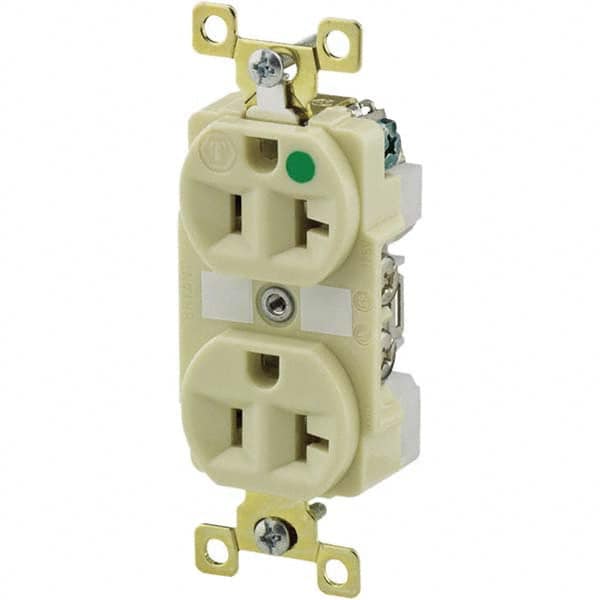 Straight Blade Duplex Receptacle: NEMA 5-20R, 20 Amps, Grounded MPN:BRY8300I