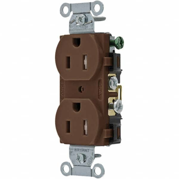 Straight Blade Duplex Receptacle: NEMA 5-15R, 15 Amps, Grounded MPN:CBRS15ITR