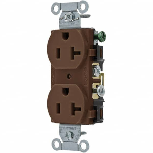 Straight Blade Duplex Receptacle: NEMA 5-20R, 20 Amps, Grounded MPN:CBRS20