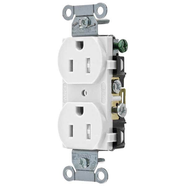 Straight Blade Duplex Receptacle: NEMA 5-15R, 15 Amps, Grounded MPN:CRS15WTR