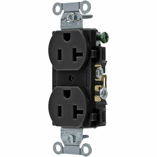 Straight Blade Duplex Receptacle: NEMA 5-20R, 20 Amps, Grounded MPN:CRS20BLK