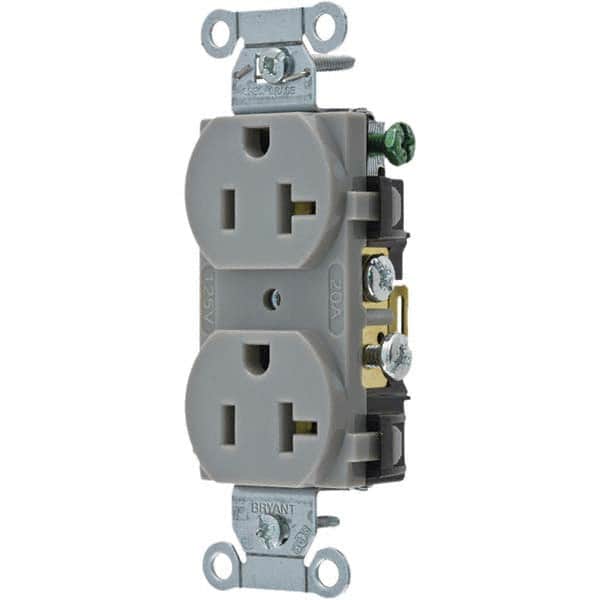 Straight Blade Duplex Receptacle: NEMA 5-20R, 20 Amps, Grounded MPN:CRS20GRY