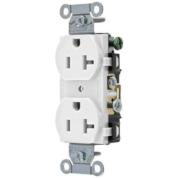 Straight Blade Duplex Receptacle: NEMA 5-20R, 20 Amps, Grounded MPN:CRS20W