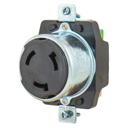 Locking Receptacle, Non-NEMA, 50 A, 250/600V AC, Three Phase, 3 Pole, Flush Mount, Screw Terminals MPN:3769