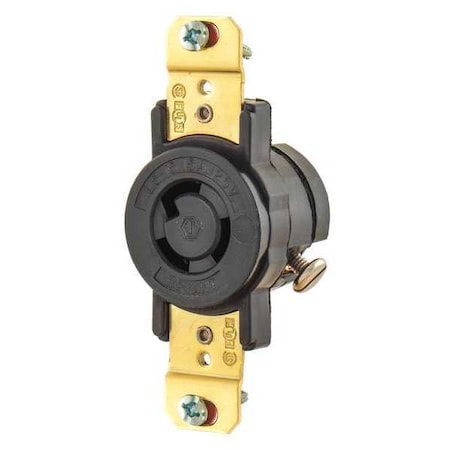 Locking Receptacle, L5-15R, 15 A, 125V AC, Single Phase, 2 Pole, Flush Mount, Screw Terminals MPN:4710