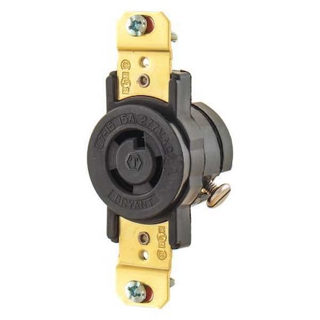 Locking Receptacle, L7-15R, 15 A, 277V AC, Single Phase, 2 Pole, Flush Mount, Screw Terminals MPN:4760