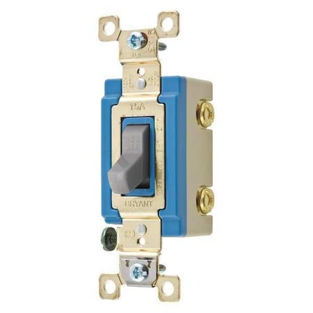 Wall Switch, 2 hp, Toggle, 15 A, Gray MPN:4802GRY