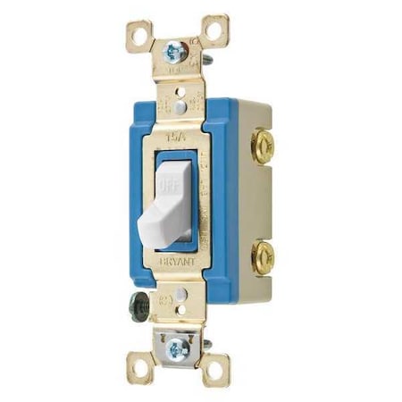 Wall Switch, 2 hp, Toggle, 15 A, White MPN:4802W