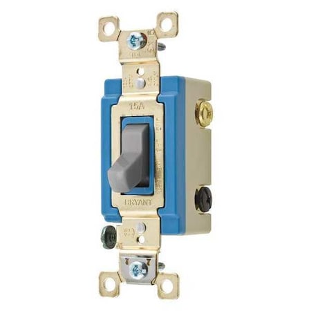 Wall Switch, 2 hp, Toggle, 15 A, Gray MPN:4804GRY