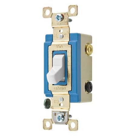 Wall Switch, 2 hp, Toggle, 15 A, White MPN:4804W