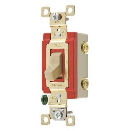 Wall Switch, 2 hp, Toggle, 20 A, Ivory MPN:4901GLI
