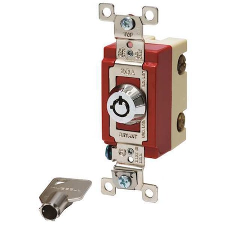 Wall Switch, 2 hp, Locking, 20 A, Silver MPN:4902RKL