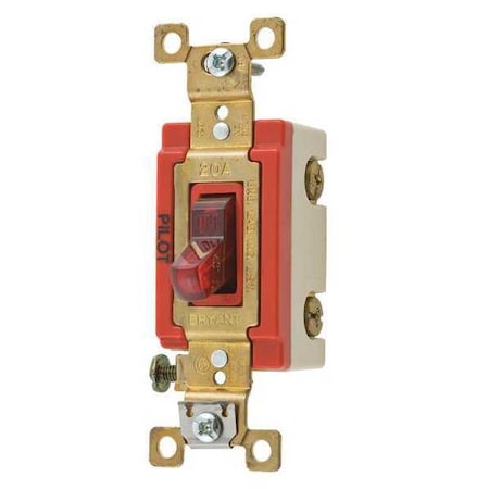 Wall Switch, 2 hp, Toggle, 20 A, Red MPN:4903PLR120
