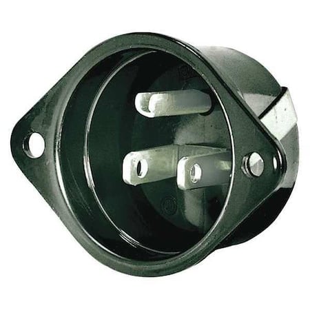 Flanged Straight Blade Inlet, 15 A, 125V AC, 2 Pole, 3 Wire, Flush Mount, Grounded MPN:5278G