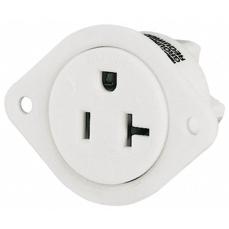 Straight Blade Receptacle, 5-20R, 20 A, 125V AC, 2 Pole, 3 Wire, Flush Mount, Grounded MPN:5379