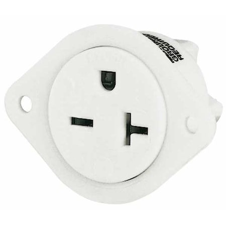 Straight Blade Receptacle, 6-20R, 20 A, 250V AC, 2 Pole, 3 Wire, Flush Mount, Grounded MPN:5479