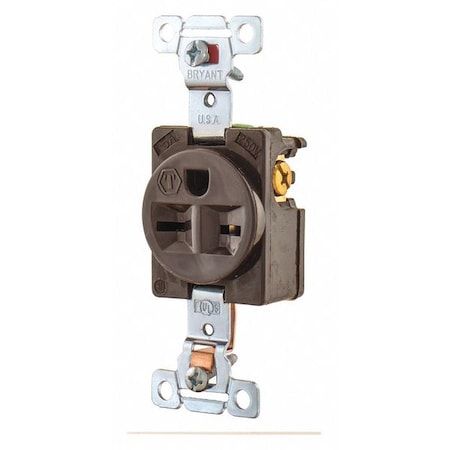 Straight Blade Receptacle, 6-15R, 15 A, 250V AC, 2 Pole, 3 Wire, Flush Mount, Grounded MPN:5661