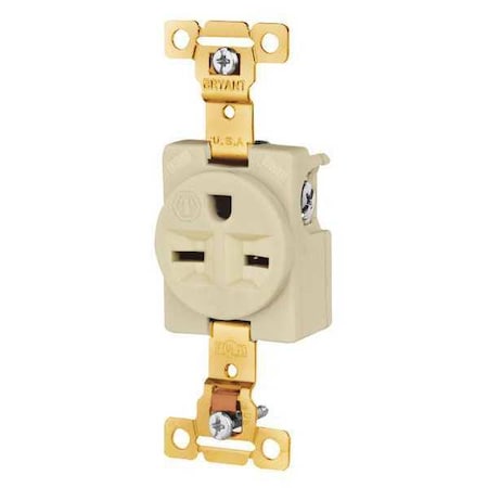 Straight Blade Receptacle, 6-15R, 15 A, 250V AC, 2 Pole, 3 Wire, Flush Mount, Grounded MPN:5661I