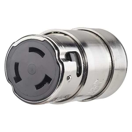 Locking Connector, Non-NEMA, 50 A, 125/250V AC, Single Phase, 3 Pole, Screw Terminals, Silver MPN:6364CR