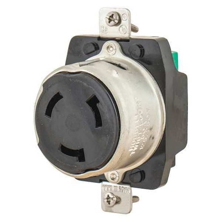Locking Receptacle, Non-NEMA, 50 A, 125/250V AC, Single Phase, 3 Pole, Flush Mount, Screw Terminals MPN:6369CR