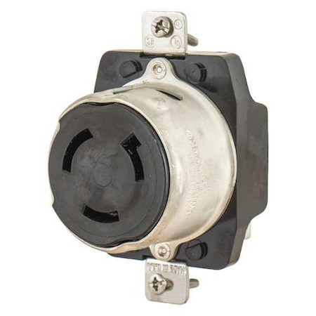 Locking Receptacle, Non-NEMA, 50 A, 125V AC, Single Phase, 2 Pole, Flush Mount, Screw Terminals MPN:6370CR