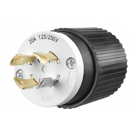 Locking Plug, L14-20P, 20 A, 125/250V AC, Single Phase, 3 Pole, Screw Terminals, Black, White MPN:71420NP