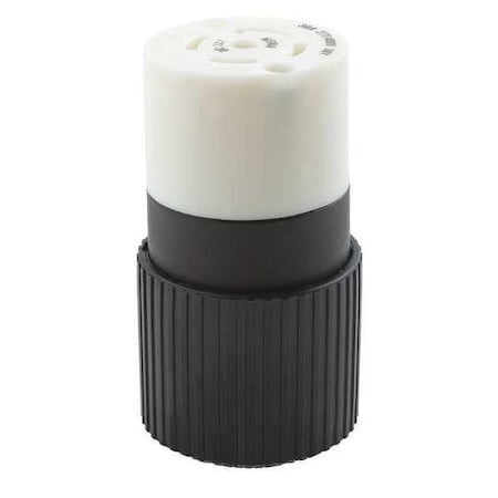 Locking Connector, L23-20R, 20 A, 347/600V AC, Three Phase, 4 Pole, Screw Terminals, Black, White MPN:72320NC