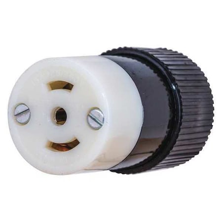 Midget Locking Connector, ML3-15R, 15 A, 125/250V AC, Single Phase, 3 Pole, Screw Terminals MPN:7484NC
