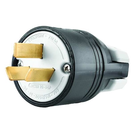 Straight Blade Plug, 10-50P, 50 A, 125/250V AC, 3 Pole, Screw Terminals, Non-Grounded MPN:7513NP